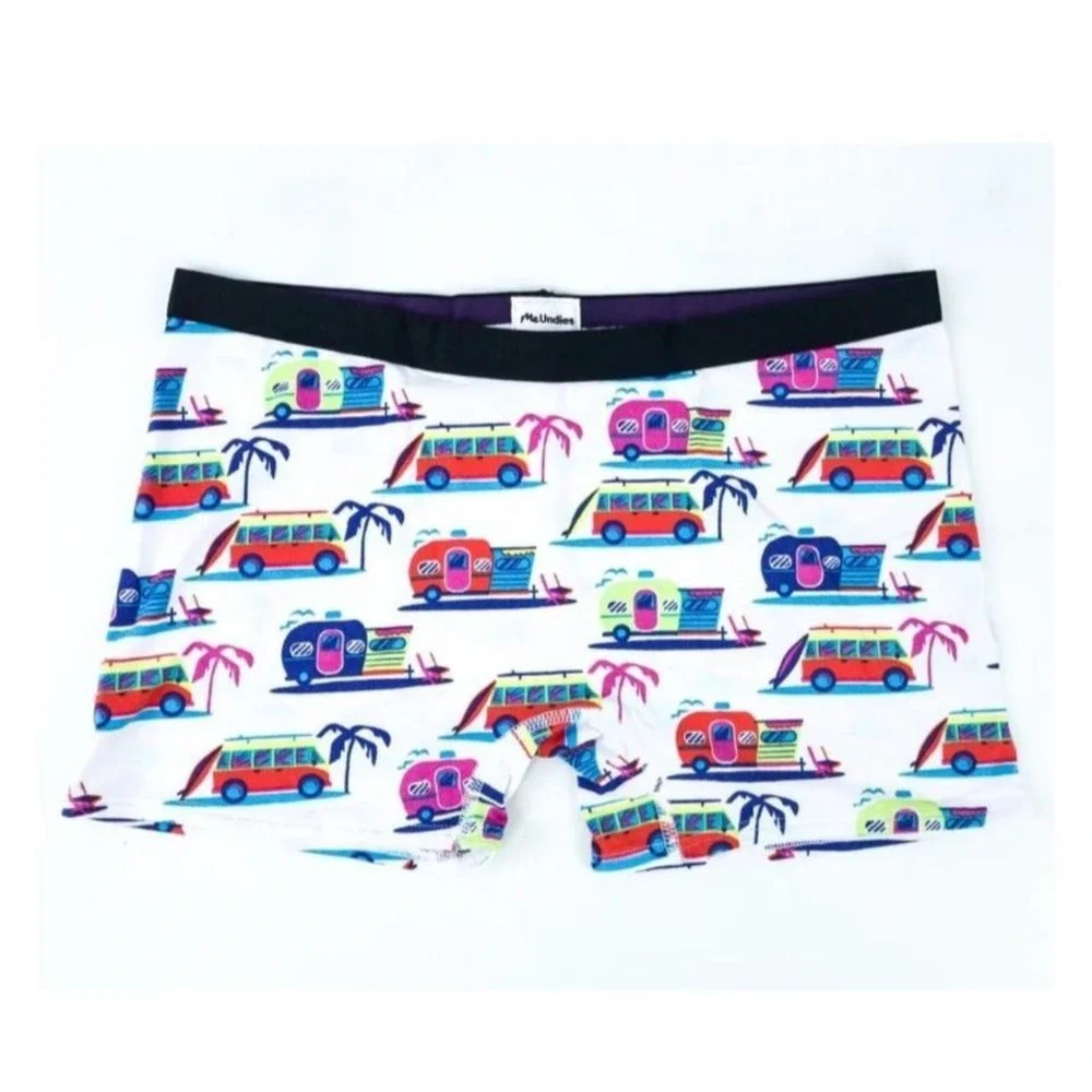 MeUndies Campers beach summer boxer brief white size medium‎ nwot